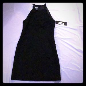 DKNY black shoulder dress